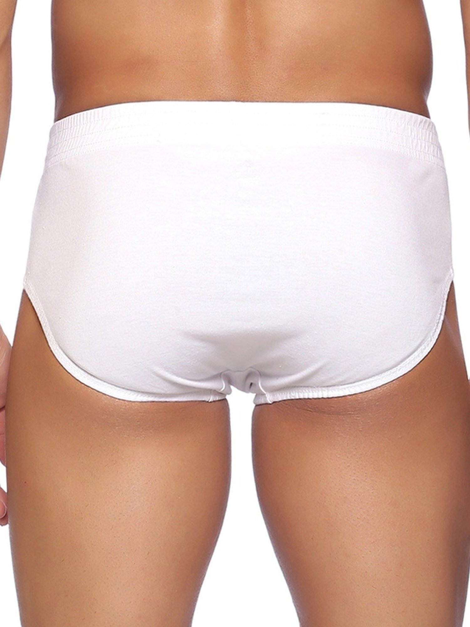 Omtex Men's Sports Cricket Special Cotton Brief (White) Size - S