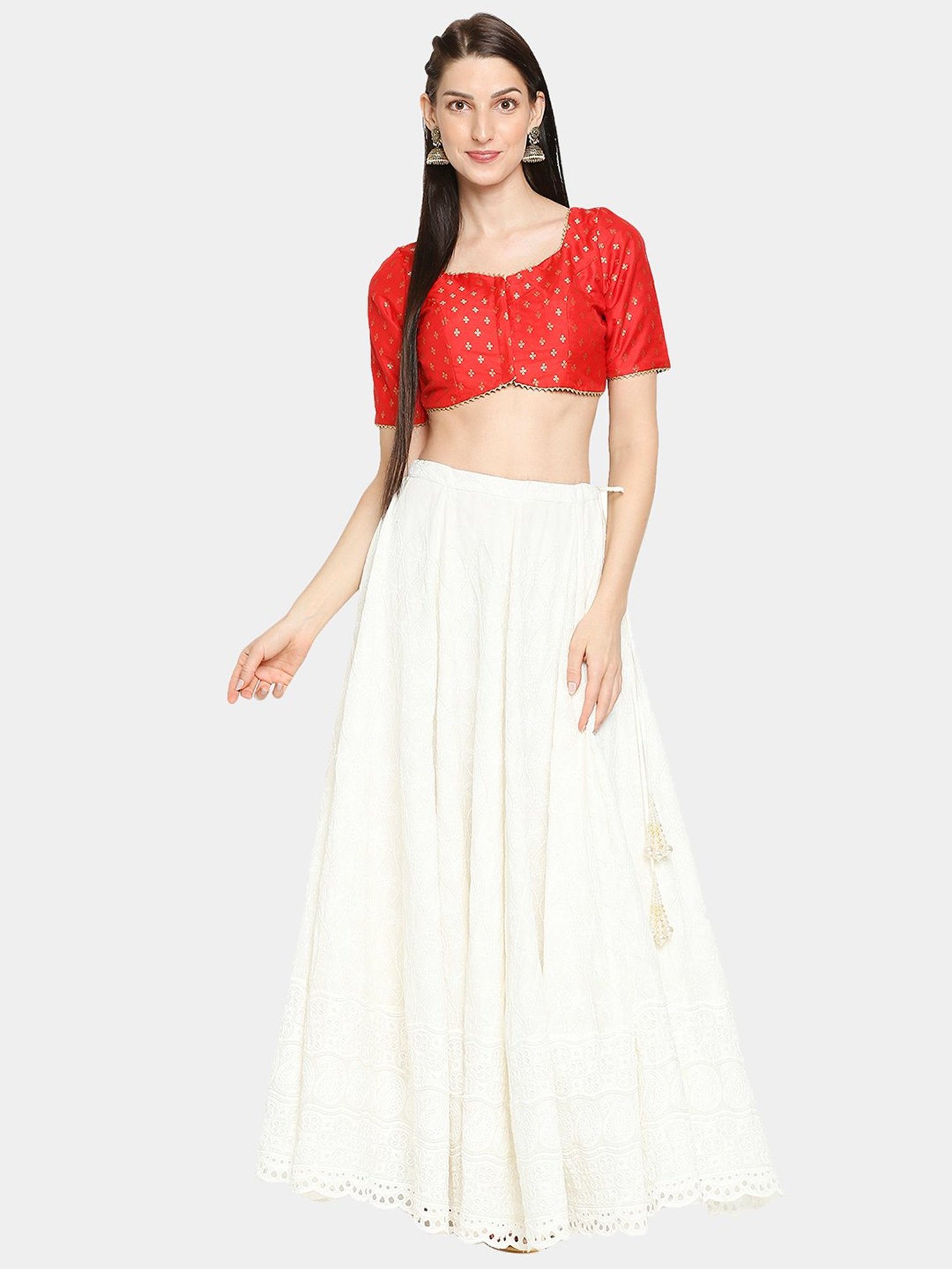 Salwar Studio Red Textured Blouse