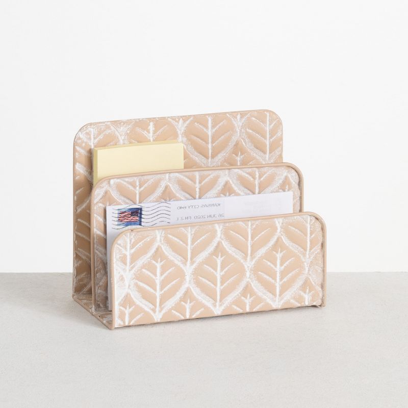 Sullivans Embossed Metal Upright File Holder Divider 6"H Pink