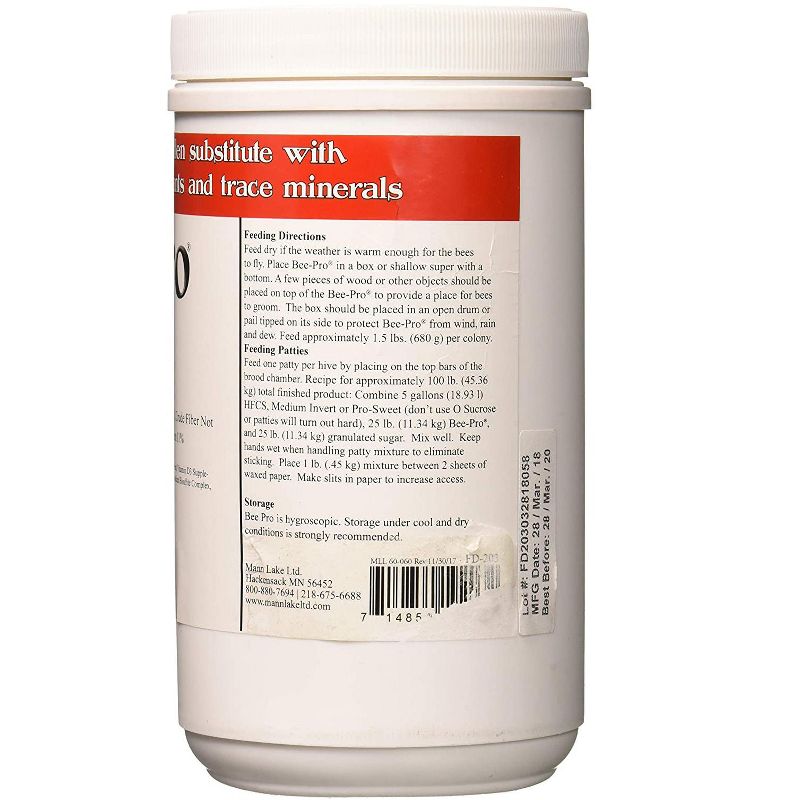 Allied Precision Industries POLLENSUB Pollen Substitute Powder for Bees, 1 Pound