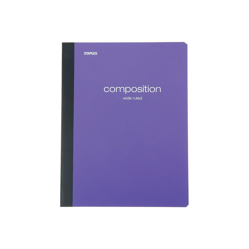 Staples Poly Composition Notebook 9.75" x 7.5" Wide Rule 70 Sh. Assorted 421175