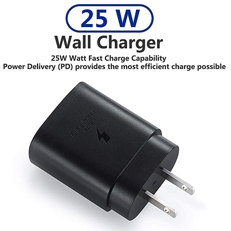Fast Type C Charger Kit,2-Pack PD 25W Fast Charger and 5-ft USB C to USB C Fast Charging Cable for Samsung Galaxy S21/S21+/S21 Ultra/S20/S20+/S20 Ultra/Note 20/Note 20 Ultra/Note 10/Note10+