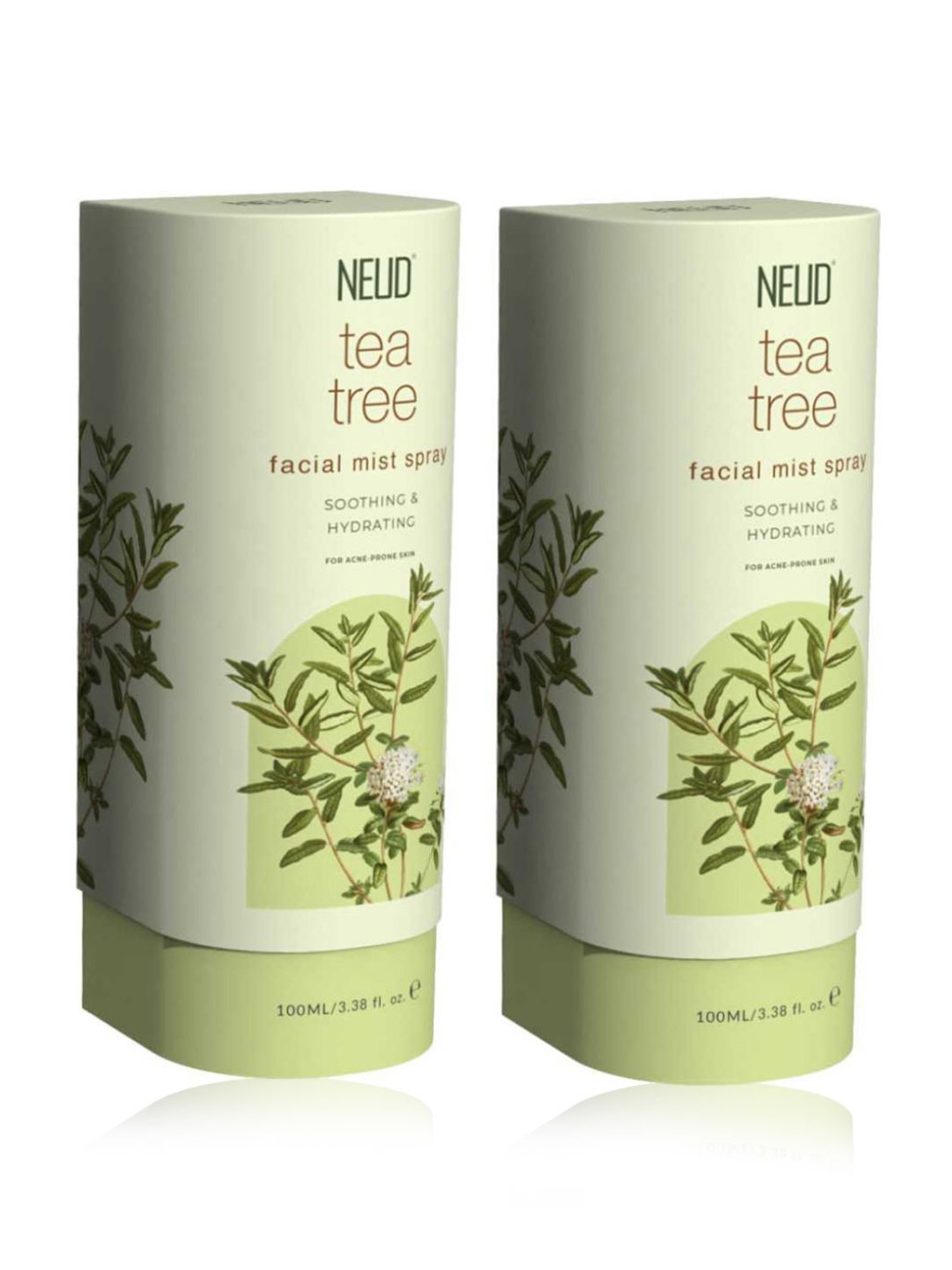 NEUD Tea Tree Facial Mist Spray for Acne-Prone Skin - 100 ml Each (Pack of 2)
