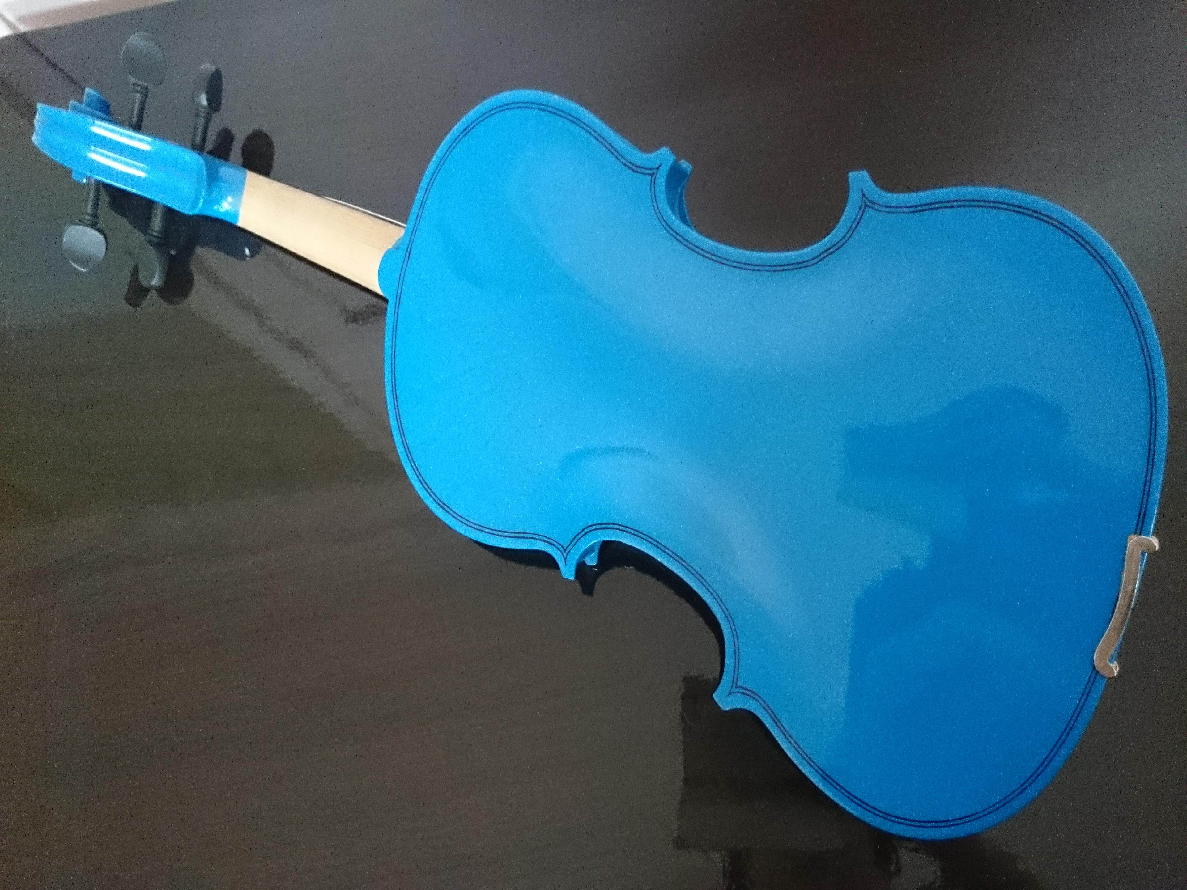 Student Acoustic Violin Full 1/8 Maple Spruce with Case Bow Rosin Blue Color