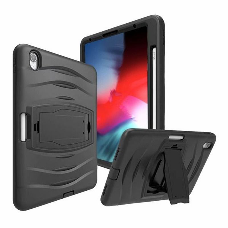 Valor Hard Dual Layer Plastic TPU Cover Case w/stand For Apple iPad Pro 12.9" (2018) - Black