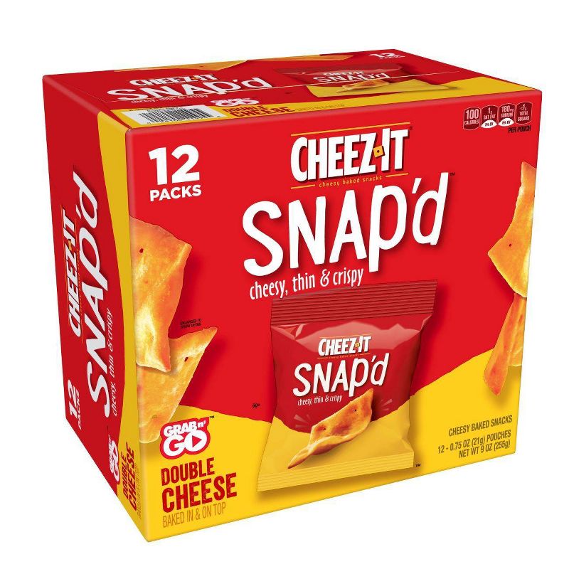 Cheez-It Snaps Double Cheese Multipack Crackers - 12ct