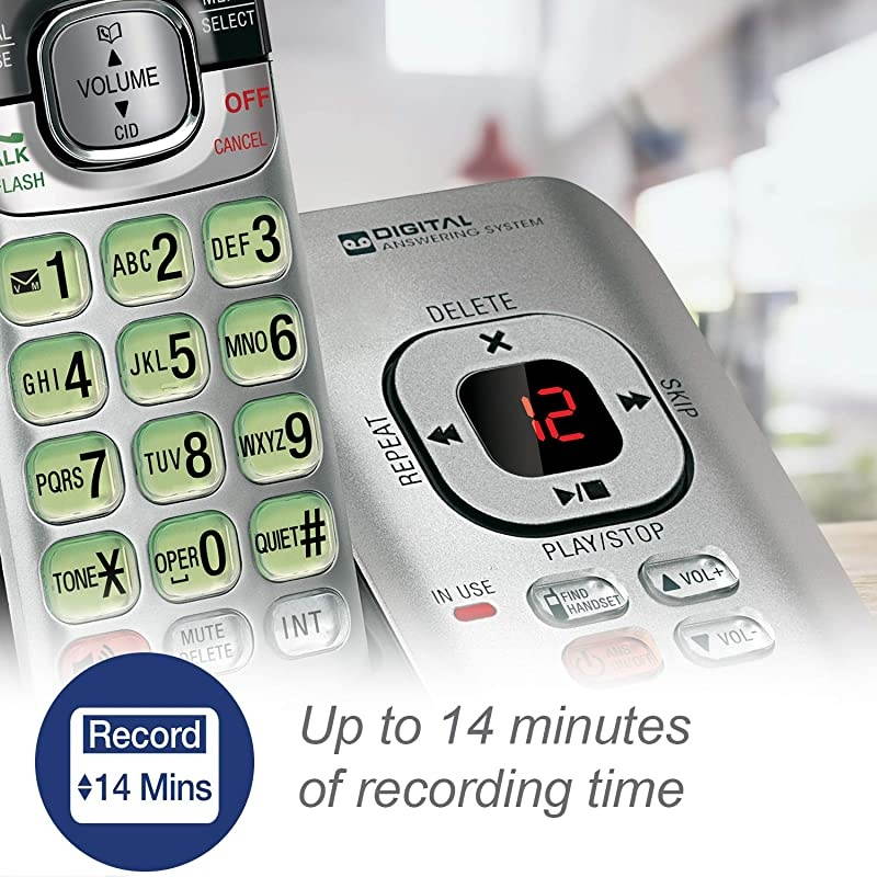 CS65292 DECT 60 Phone Answering System with Caller IDCall Waiting 2 Cordless Handsets SilverBlack