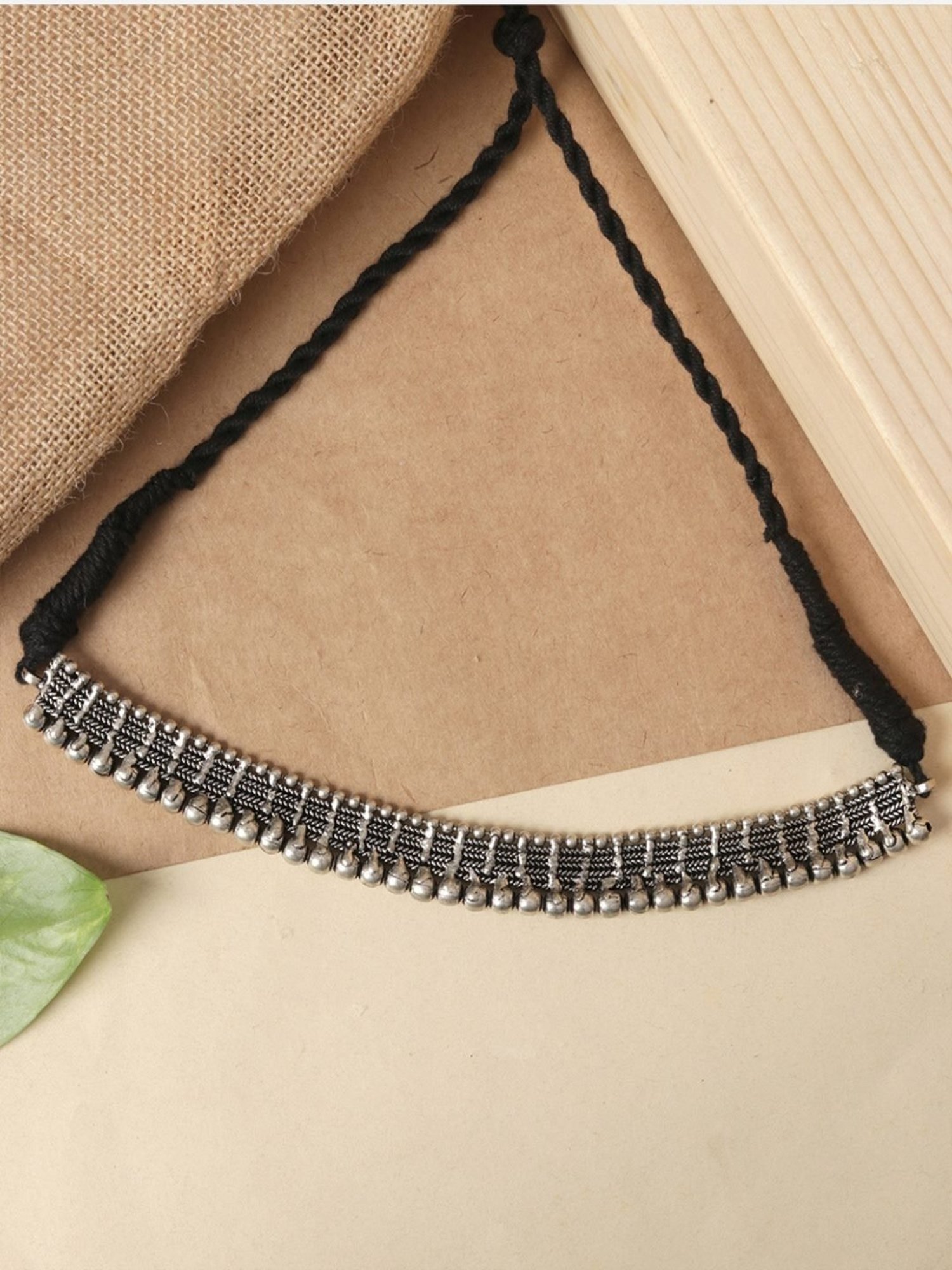 Fida Oxidized Silver-Plated Ethnic Traditional Choker Necklace for Women