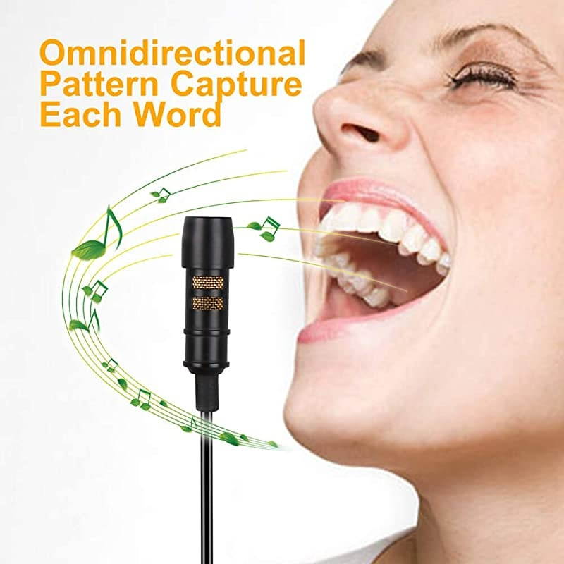 Microphone, Omnidirectional Condenser MIC for Recording YouTube Interview (Suitable for iPhone/Android/Windows/Camera)