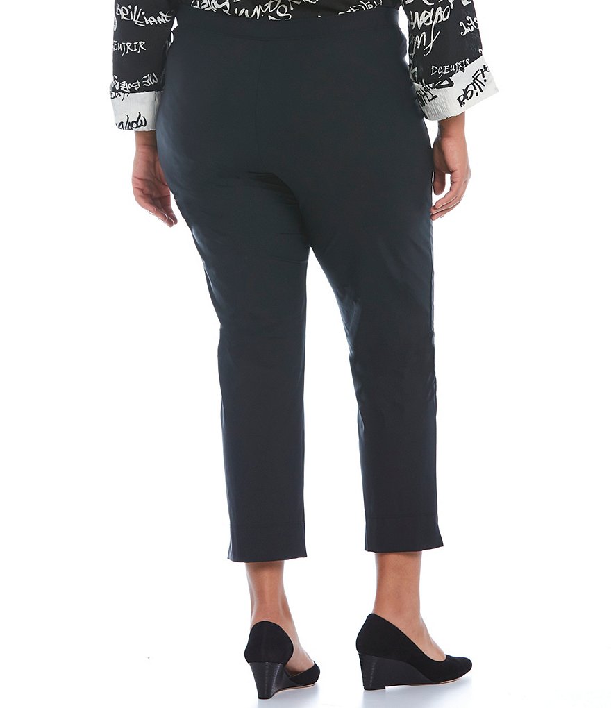 IC Collection Plus Size Stretch Woven Slim-Leg Pull-On Ankle Pants