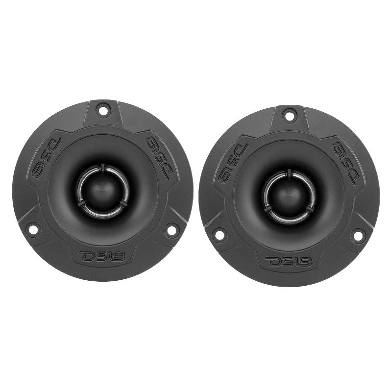 DS18 PRO TWX1BK 1 Inch VC 240 Watt MAX 4 Ohm Aluminum Super Bullet Tweeter Pair Bundled with 2 Pairs of Crunch 300 Watt 6.5 Inch 3 Way 4 Ohm Speakers