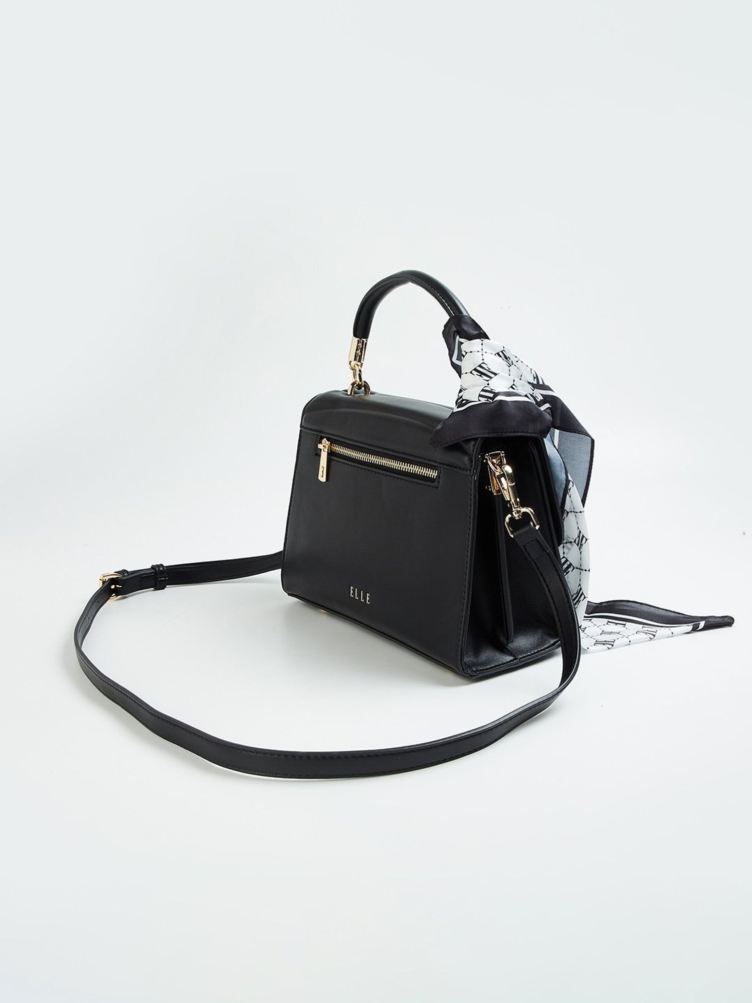 Elle Black Textured Handbag