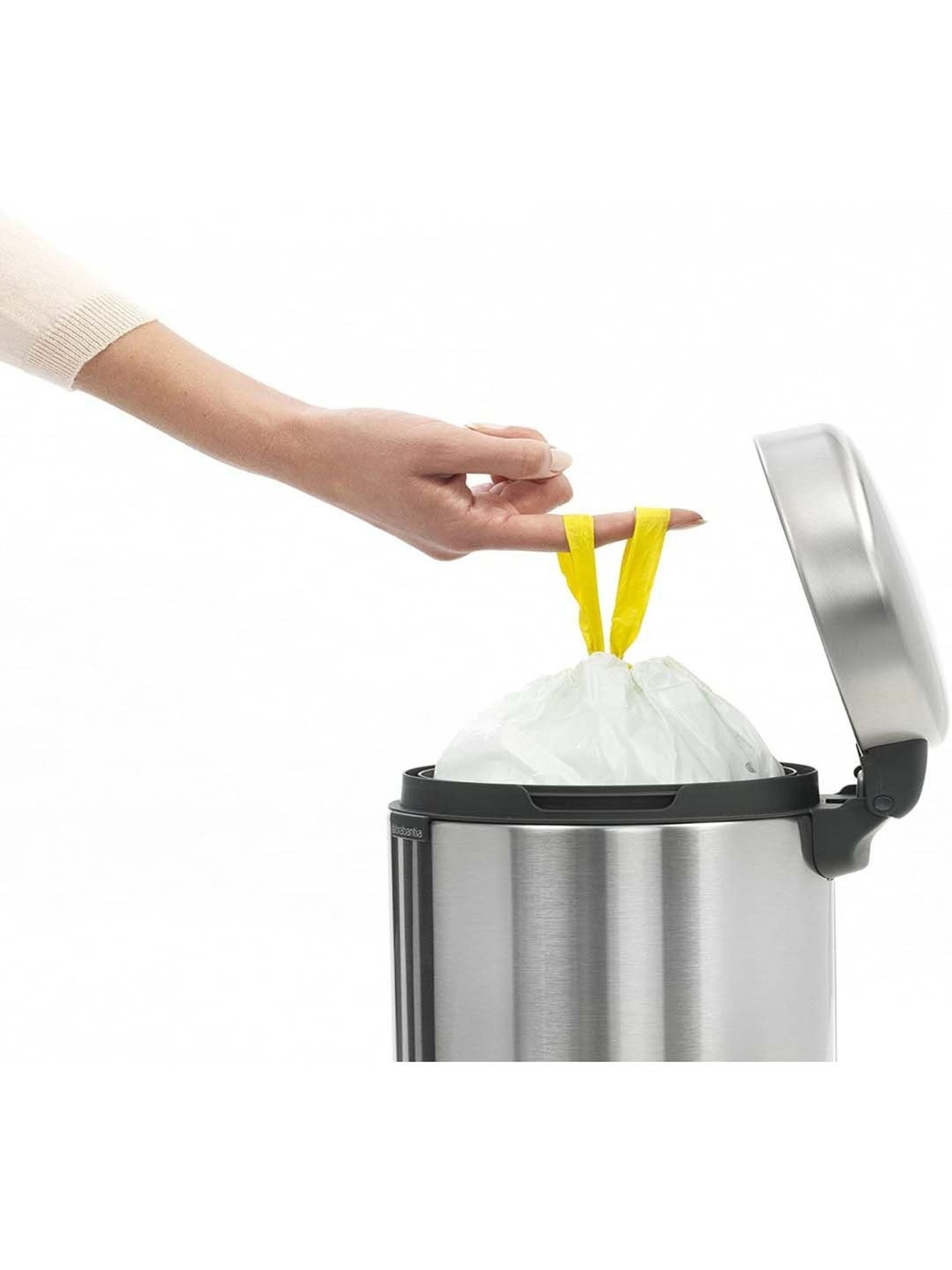 BRABANTIA NewIcon Silver & Black Stainless Steel Pedal Bin (3 L) - Set of 1