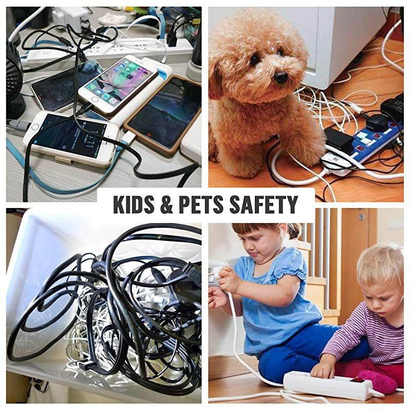 Bamboo Charging Station for 7 Devices, Charging Dock Stand Organizer for Cell Phone, Tablet, Cords Cable Organizer