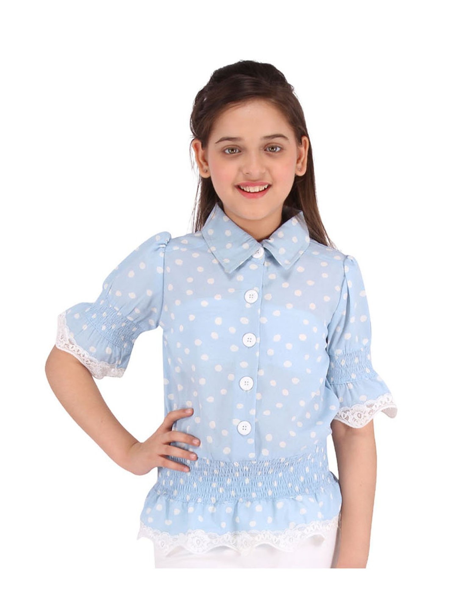 Cutecumber Kids Blue Printed  Top