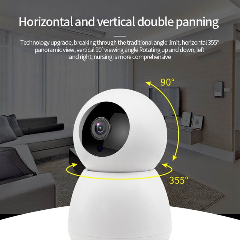 1080P Home Wireless Wifi Surveillance Camera, Mobile Detection, Automatic High-Definition Smart Camera EU Plug