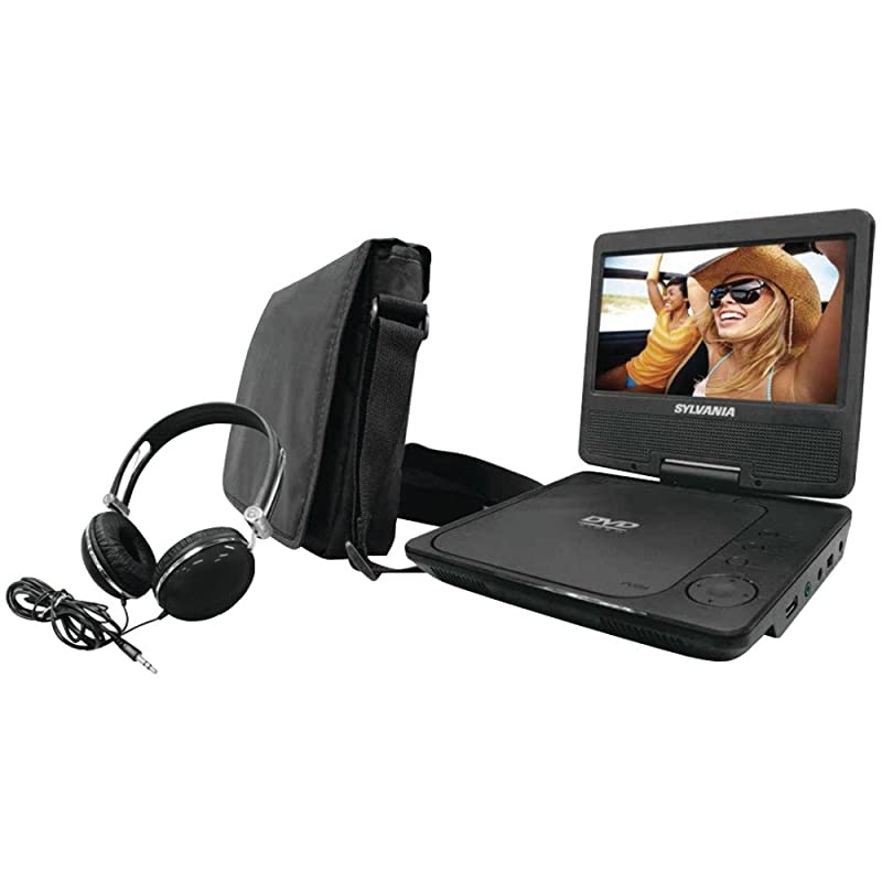 SDVD7060ComboBlack Portable DVD Player Bundle with Matching Oversize Headphones Black