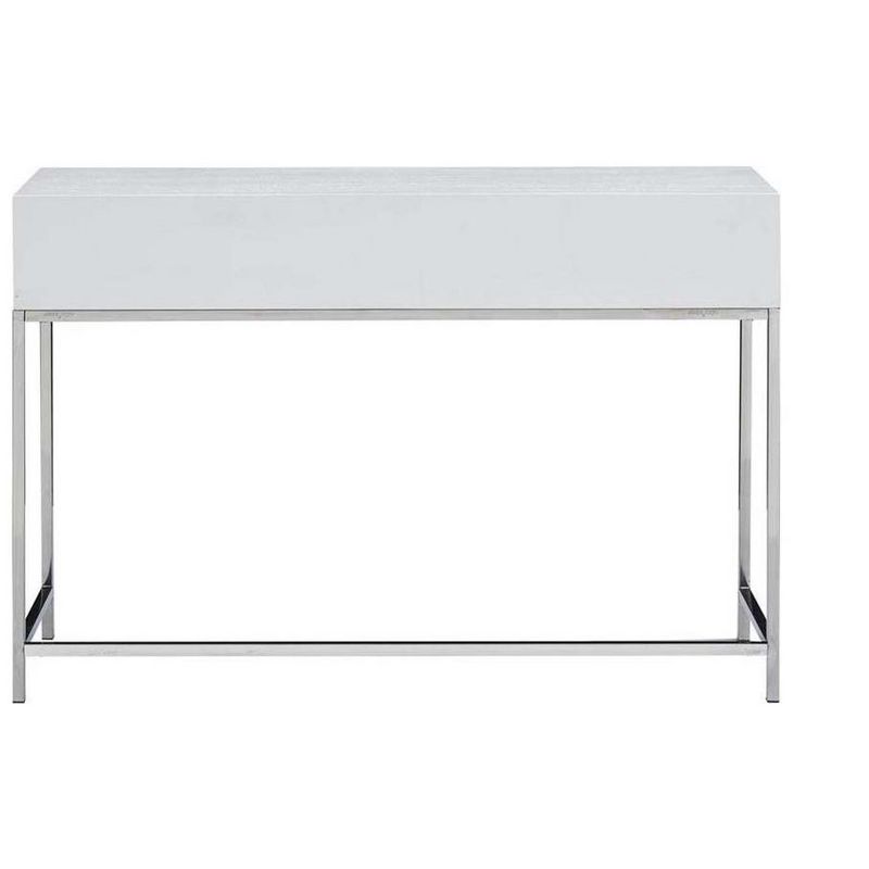 Valeri Modern Flared Glass Top Sofa Table Satin Plated - HOMES: Inside + Out