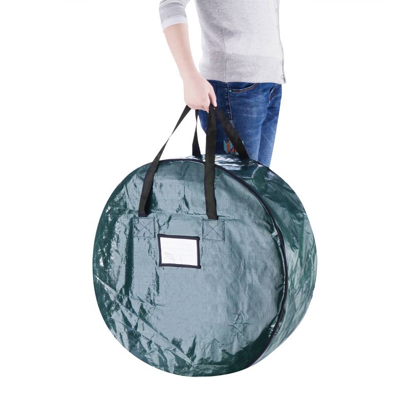 Elf Stor 24" Premium Holiday Christmas Wreath Storage Bag Green