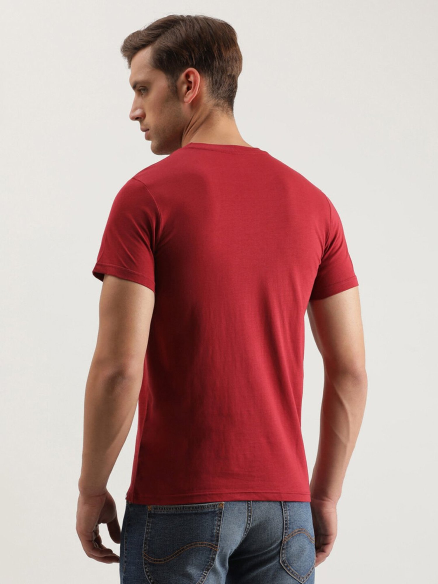 Lee Red Slim Fit Graphic Print Crew T-Shirt