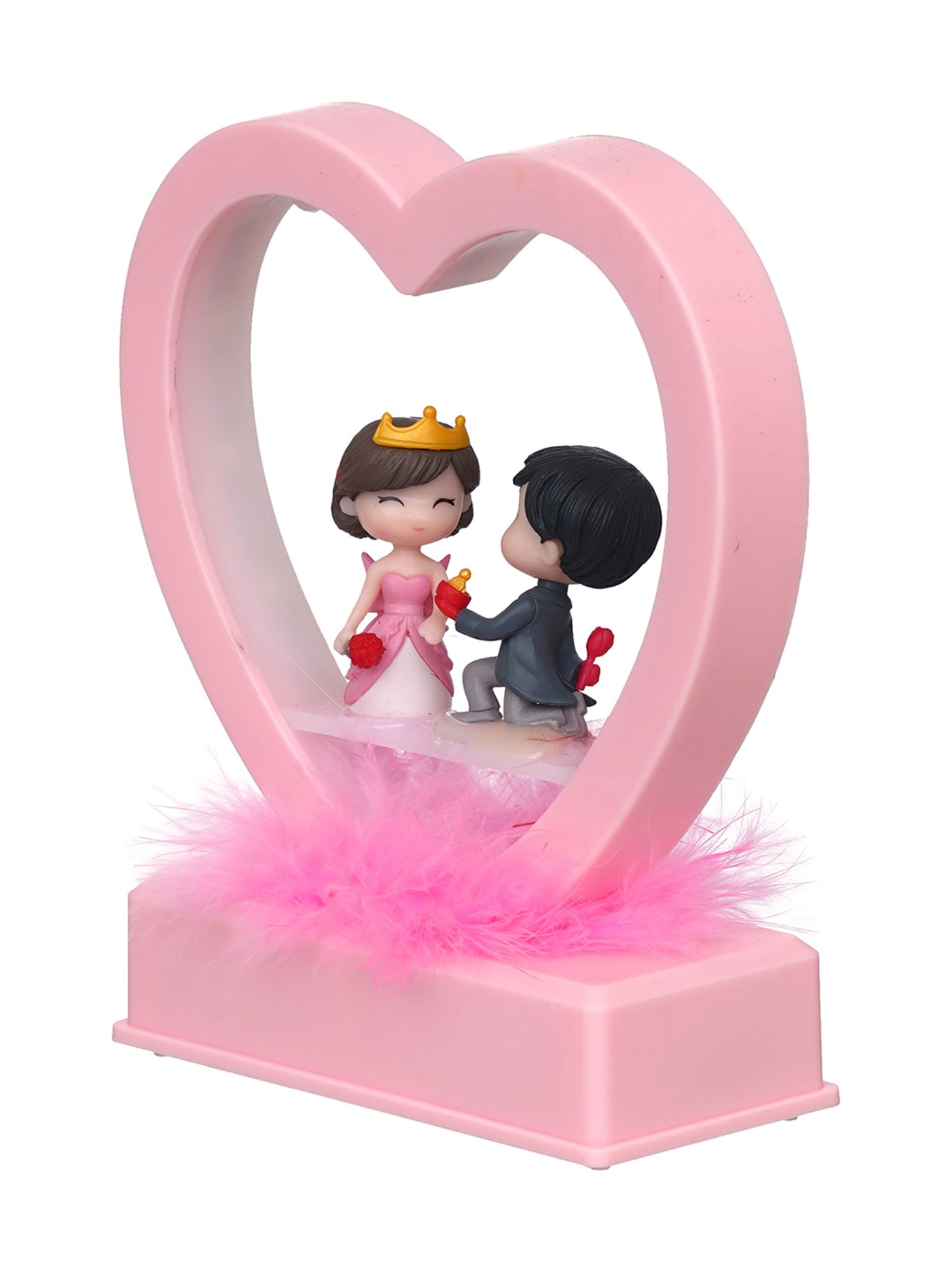eCraftIndia Solid Polyresin Led Light Heart Showpiece
