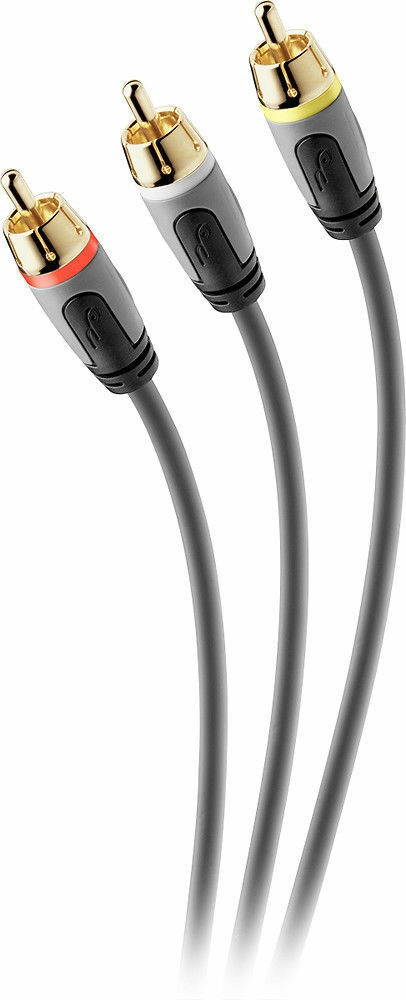 Rocketfish- 12' Composite A/V Cable - Gray NEW