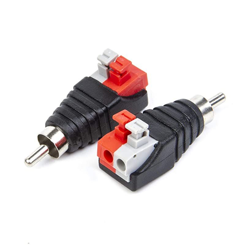 Speaker Wire Cable to Audio Male RCA Connector Adapter Jack Plug 10pcsSet