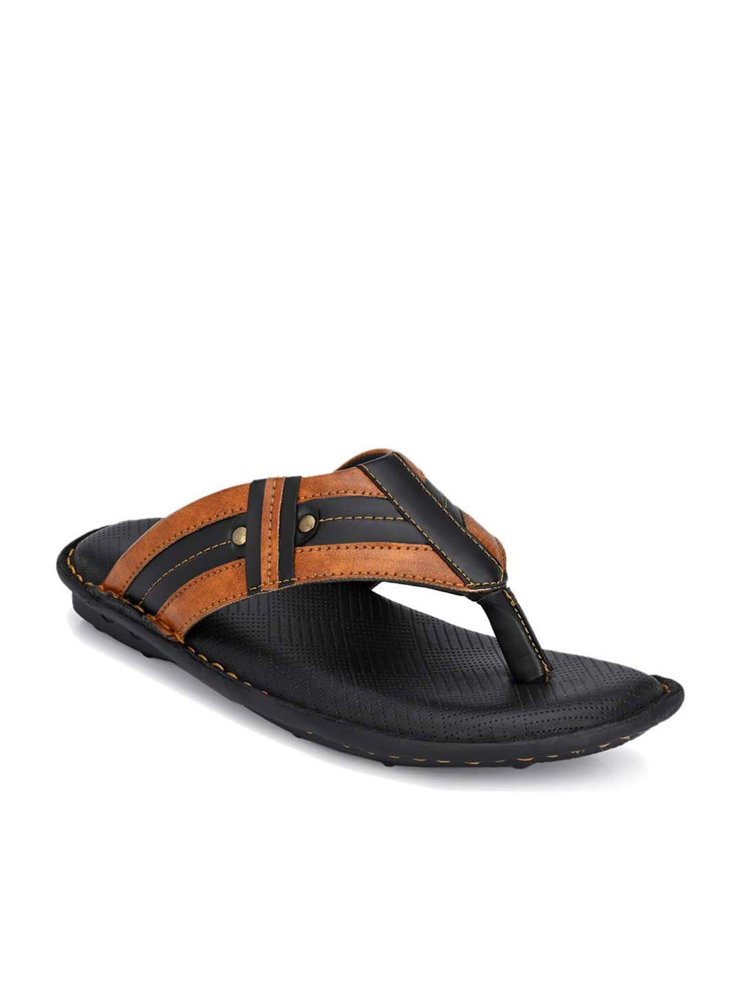 El Paso Men's Black Thong Sandals