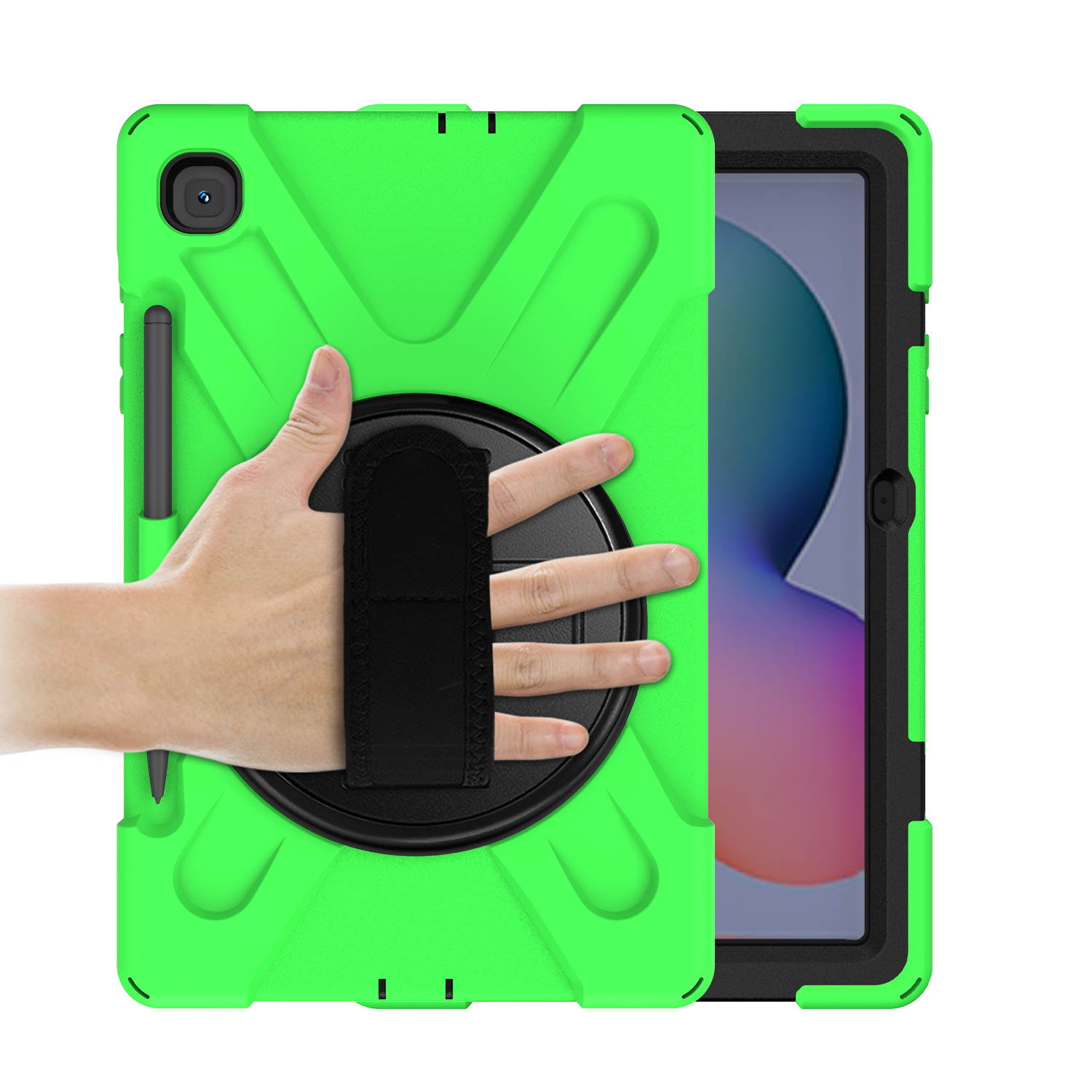 Galaxy Tab S6 LITE 10.4 P610 Case Cover, Heavy Duty Shield, Kickstand, Handstrap, Carrying Shoulderstrap Sling For Samsung Galaxy Tab S6 Lite 10.4 P610 [Green]