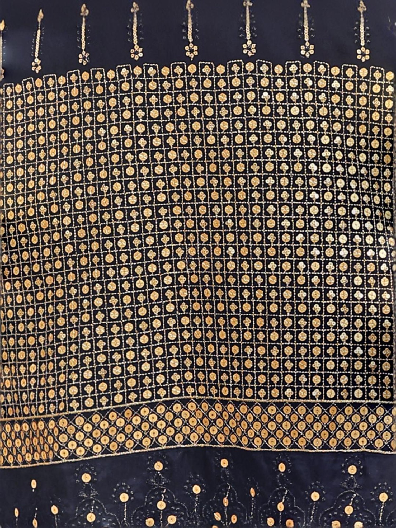 Odette Navy Embellished Unstitched Dress Material