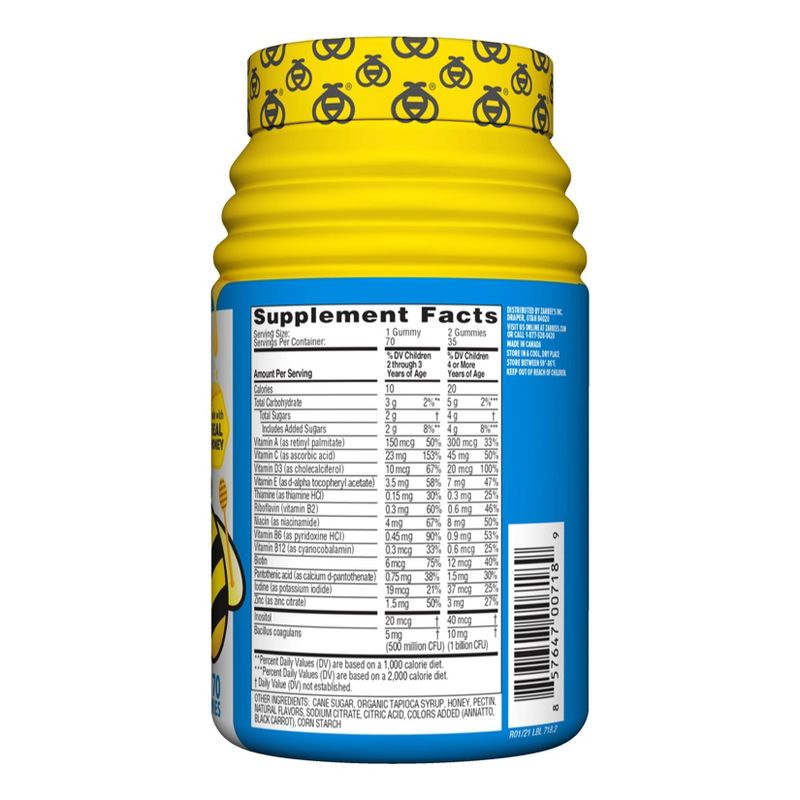 Zarbee's Naturals Children's Complete Multivitamin + Probiotic Gummies - Natural Fruit Flavor - 70ct