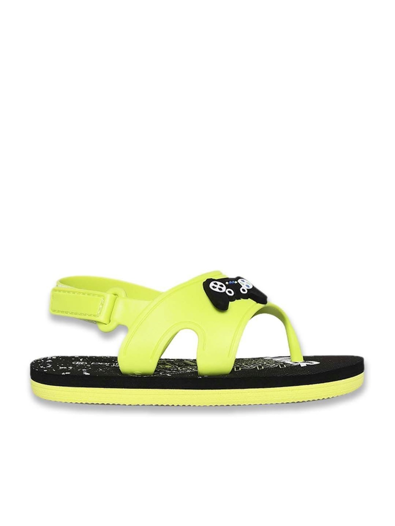 Pantaloons Junior Lime Green & Black Floater Sandals