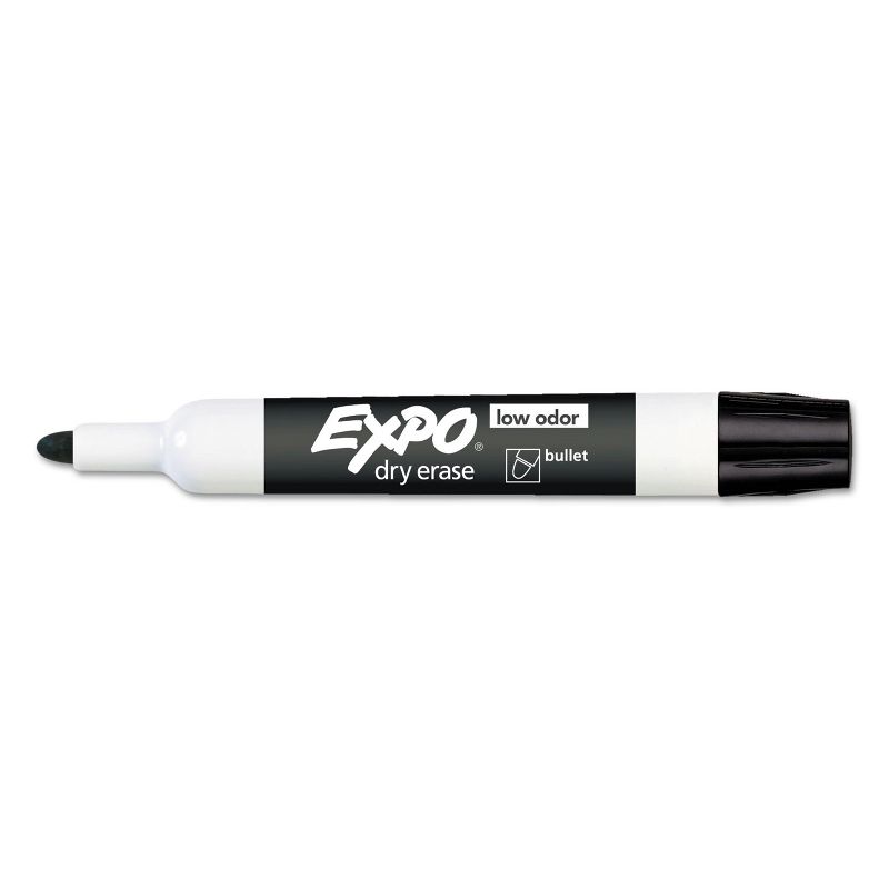 EXPO Low Odor Dry Erase Marker Bullet Tip Black Dozen 82001