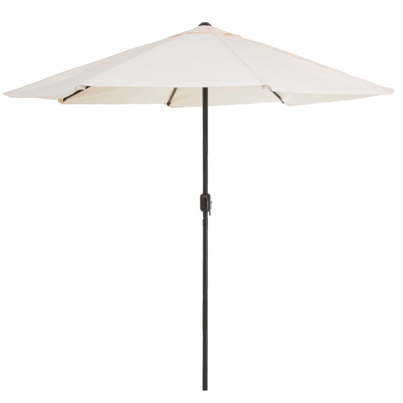 9' Aluminum Patio Umbrella with Auto Crank - Tan - Pure Garden