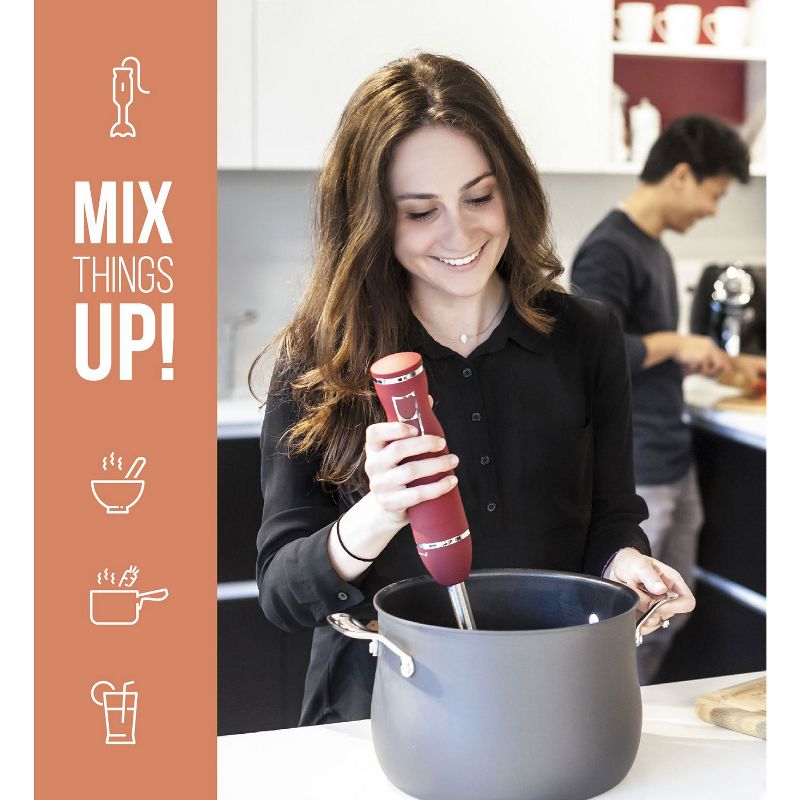 Chefman RJ19-RBR-S-COPPER Immersion 2 Speed Control Powerful Ice Crushing Handmixing/Blender with Stainless Steel Heavy Duty Blades, Copper