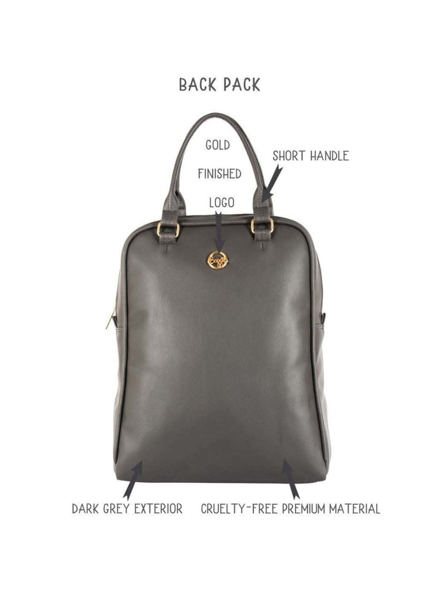 Baggit Grey Medium Convertible Backpack