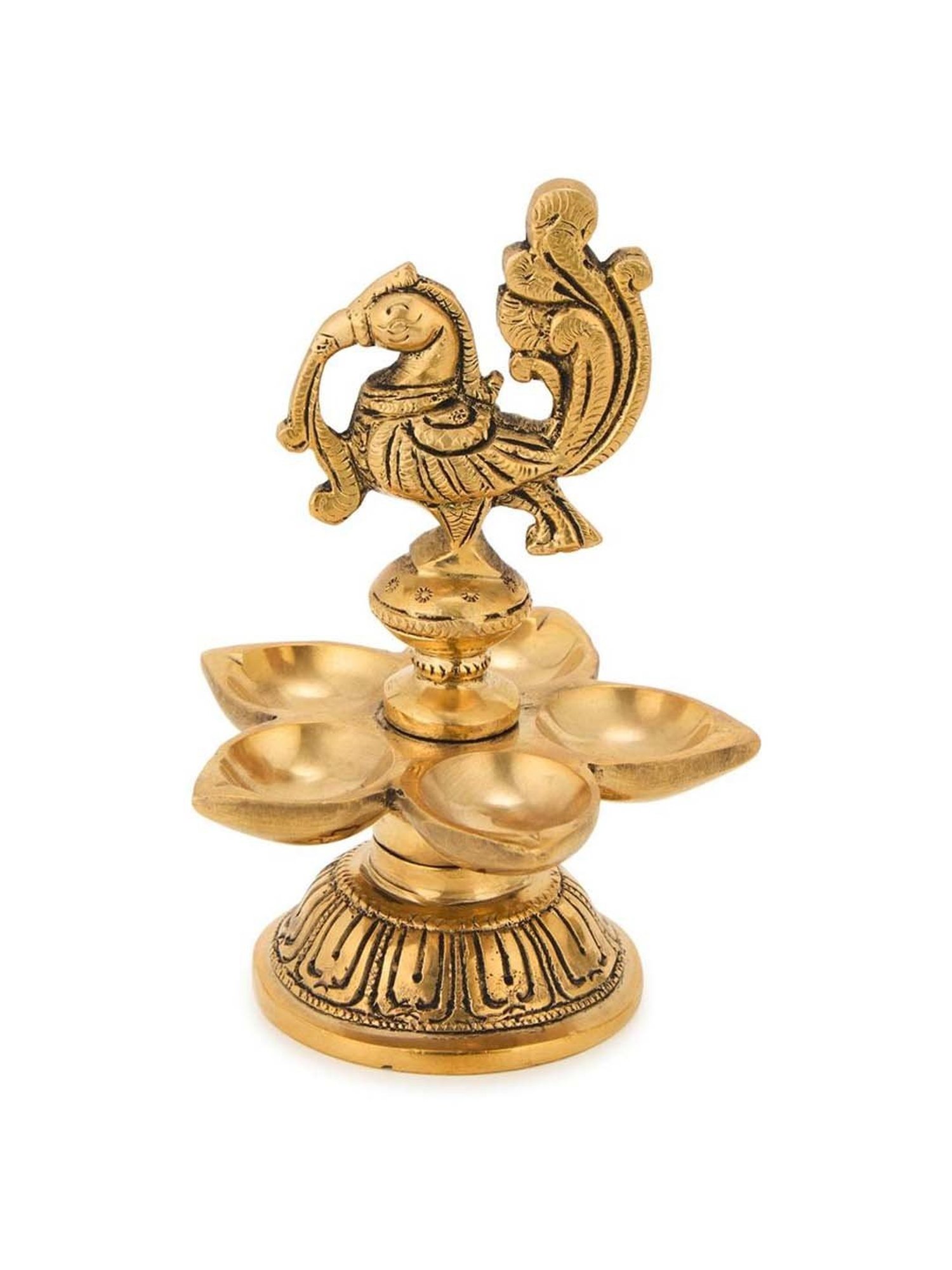 Fabindia Home Mehnoor Gold Brass Oil Lamp