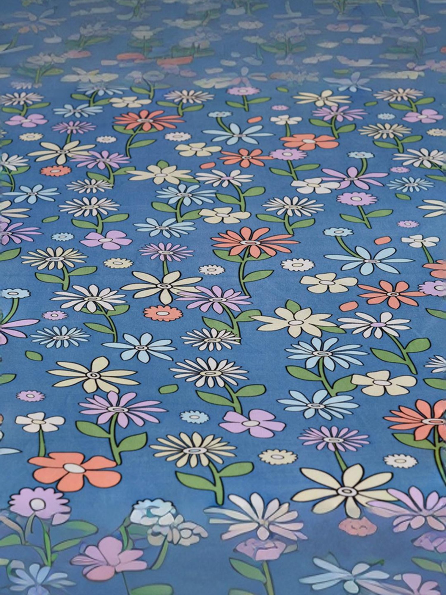 @Home Aurora Blue 130 GSM Polyester Double Bedsheet with 2 Pillow Covers