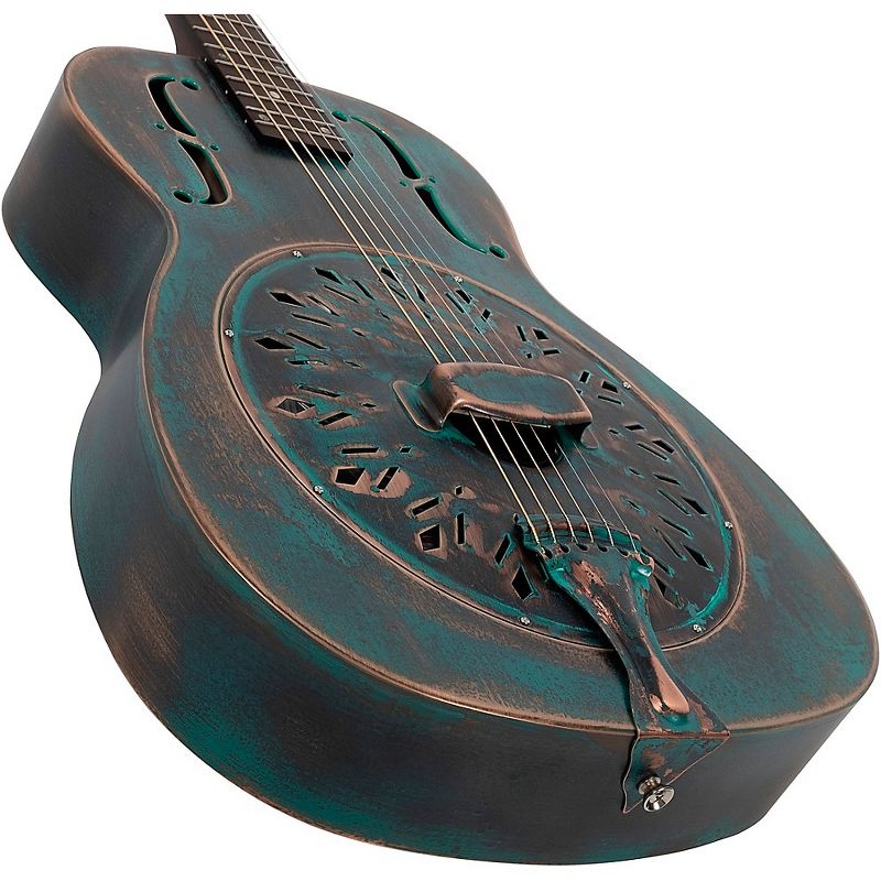 Recording King RM-997-VG Swamp Dog Metal Body Resonator Style-0 Distressed Vintage Green