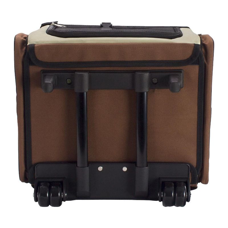 dbest products Pet Smart Cart Carrier Crate Kennel Cage Bag with Wheels and Padded Bed for Airline Airplane Travel with Cats and Dogs, Medium (Black)