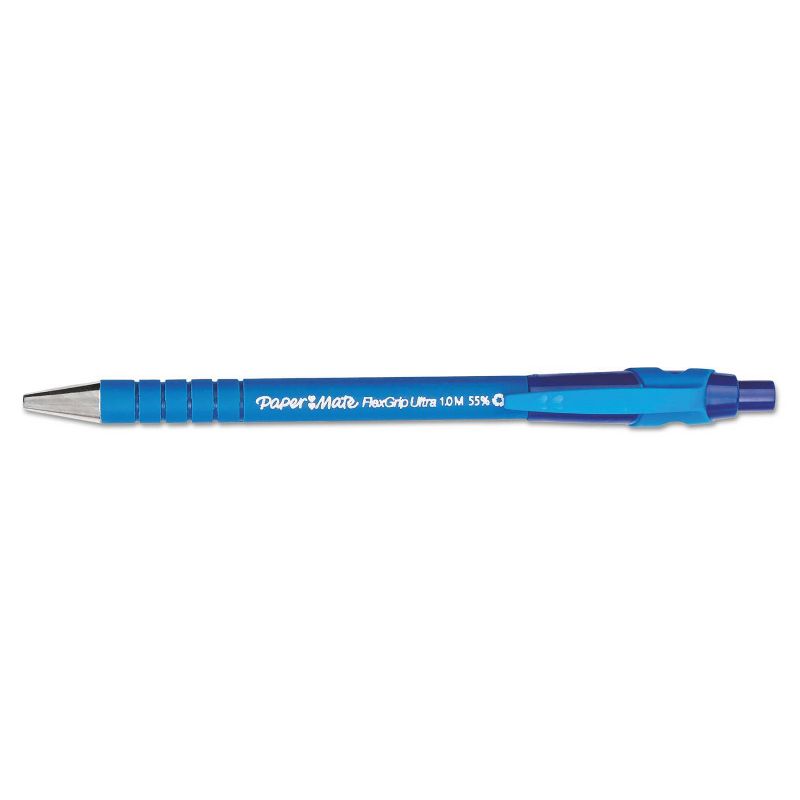 Paper Mate FlexGrip Ultra 12pk Recycled Ballpoint Retractable Pens - Blue Ink