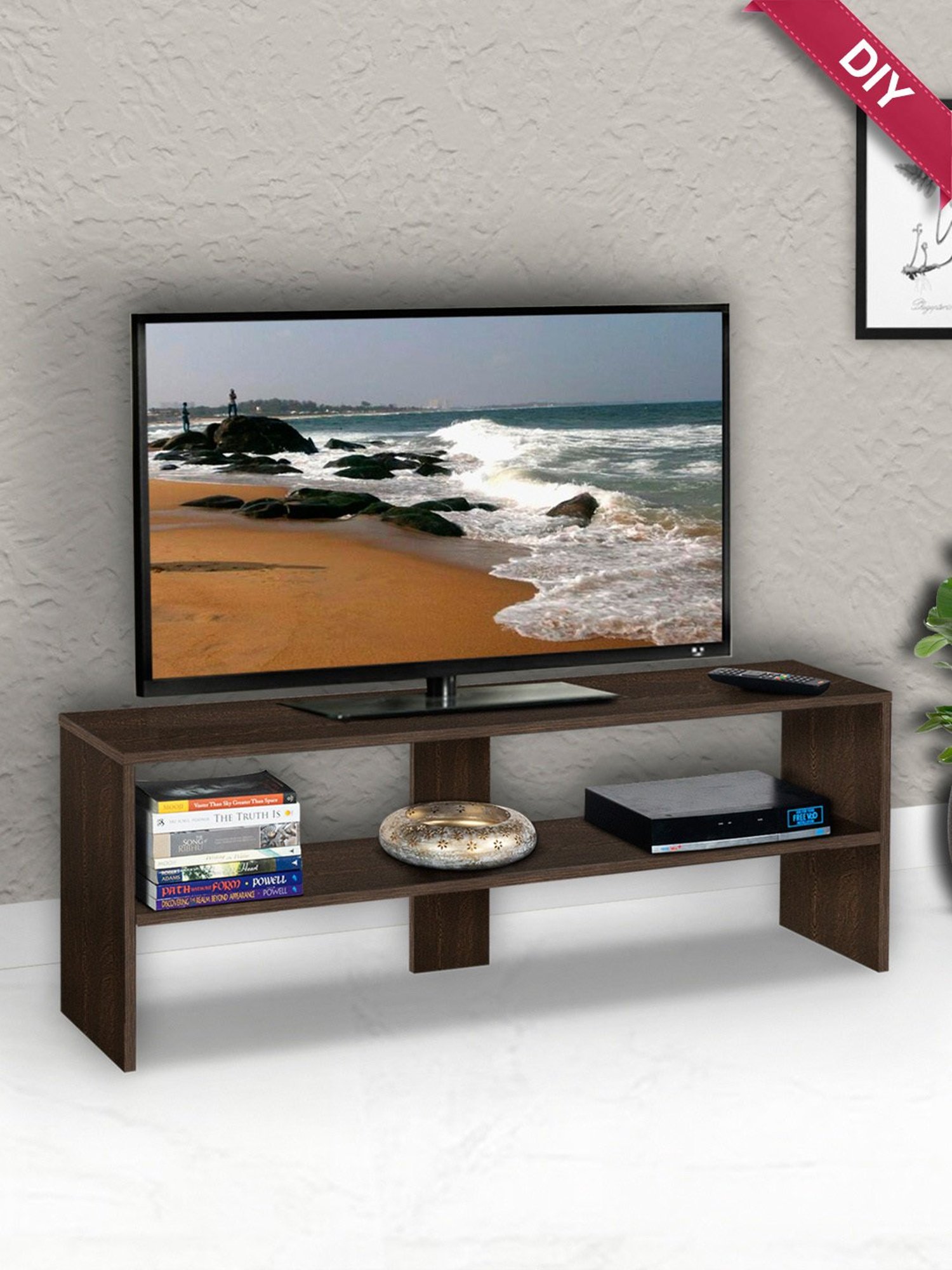 Delite Kom Kai Flowery Wenge Engineered Wood TV Entertainment Unit