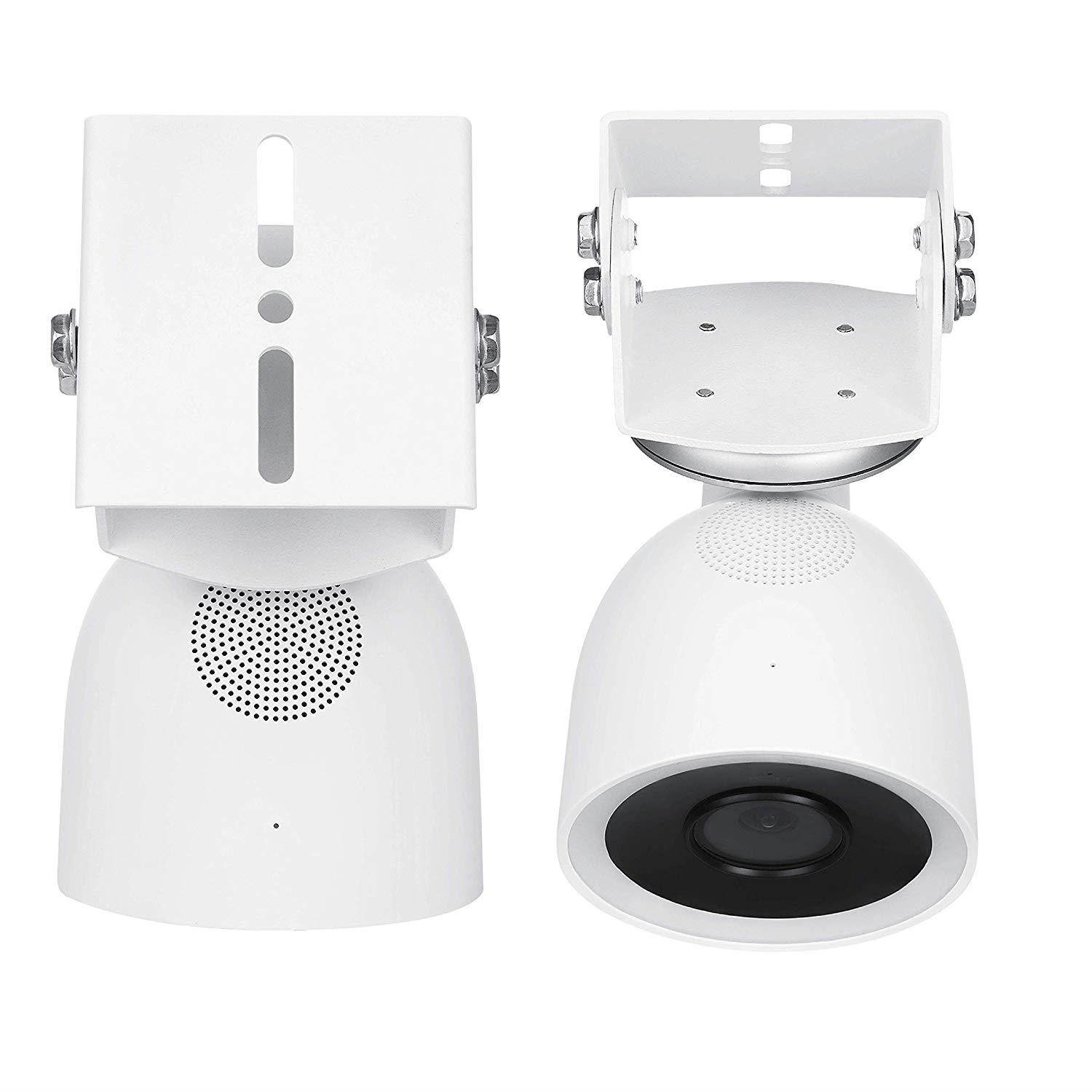 Wasserstein Adjustable Metal Mount Compatible with Nest Cam IQ Outdoor - Extra Flexibility for Your Nest Cam (White)