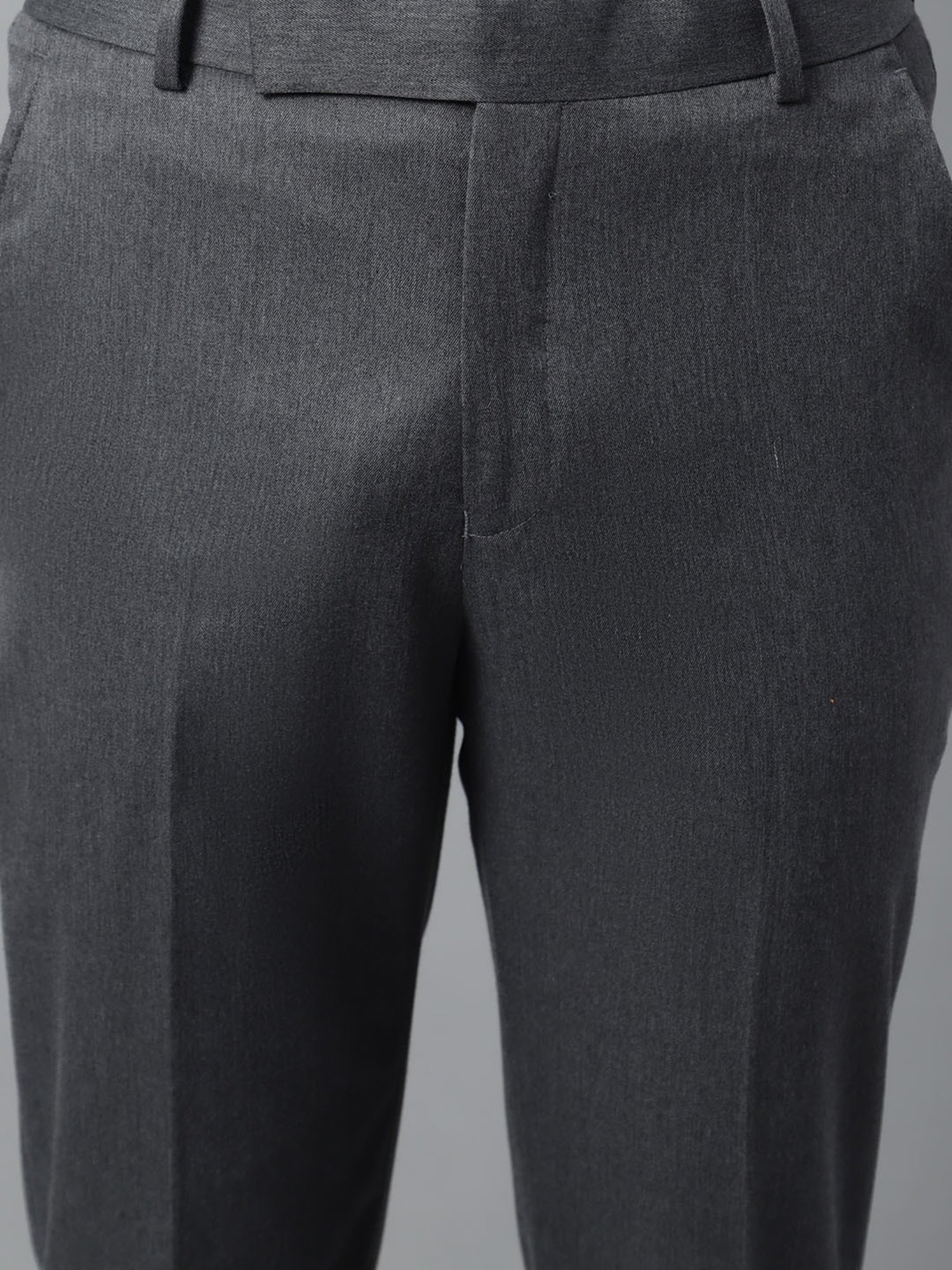 Cantabil Grey Poly Viscose Regular fit  Trousers