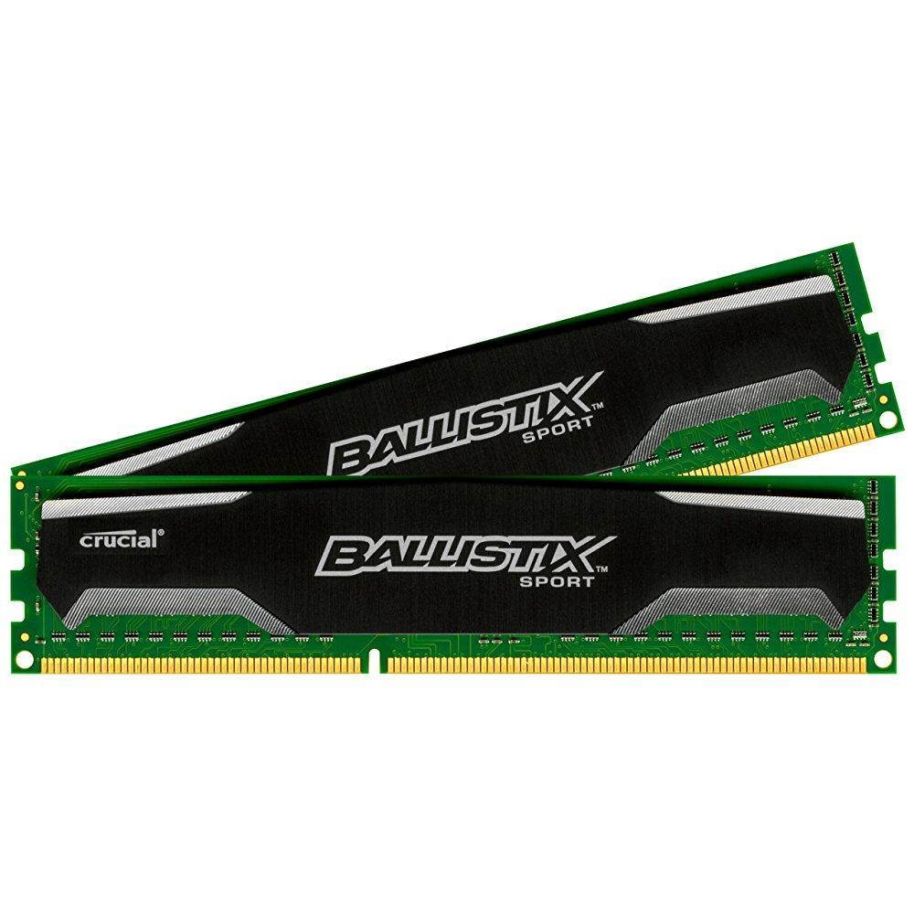 Ballistix Sport 8GB Kit (4GBx2) DDR3 1600 MT/s (PC3-12800) UDIMM 240-Pin Memory - BLS2KIT4G3D1609DS1S00