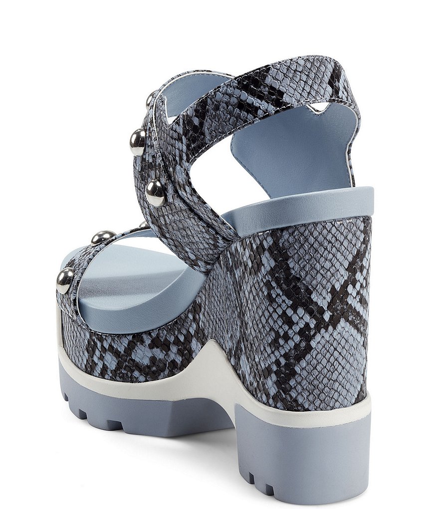 Jessica Simpson Baysie Studded Snake Print Platform Sandals