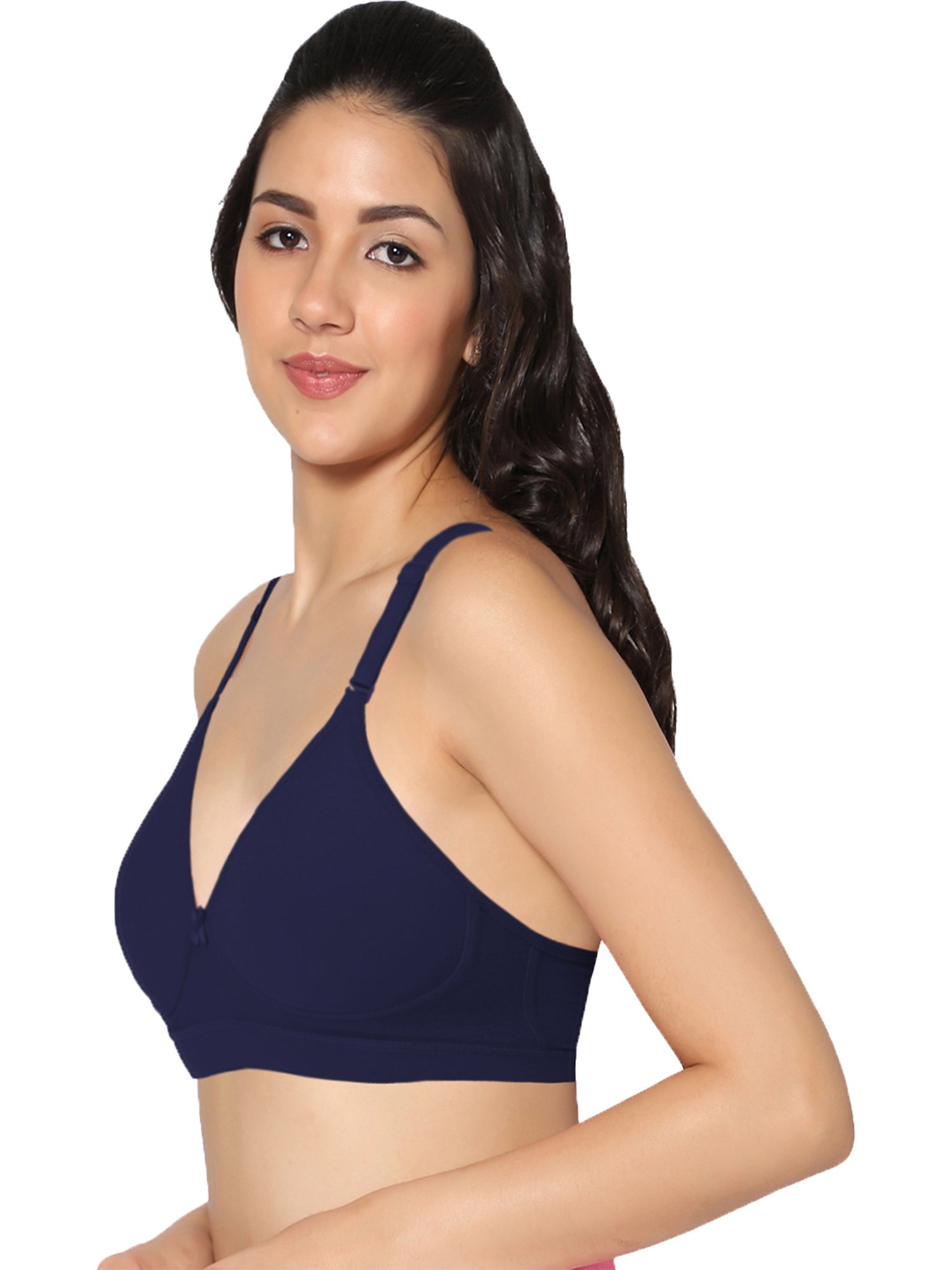 IN CARE Navy Non-Wired Full Coverage Push-Up Bra