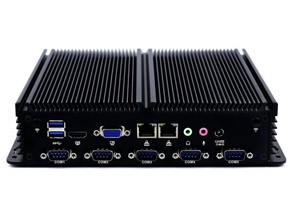 Fanless Industrial PC Rugged Computer IPC Mini PC Windows 10 Pro/ Linux with Intel Core I5 4210U 6 COM Dual LAN 3G 4G WiFi Support SIM Slot 4G RAM 1TB HDD Partaker I17