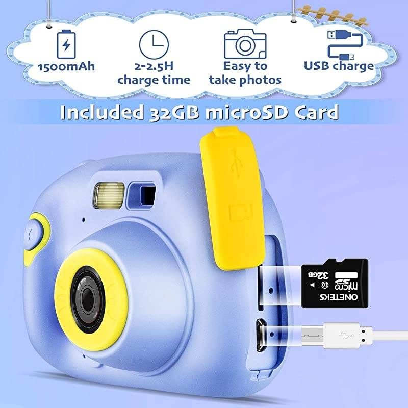 Memory Card Include] Kids Camera, Kids Digital Camera 12 Megapixel WiFi Kids Digital Camera for 2020 for Kids (Blue)