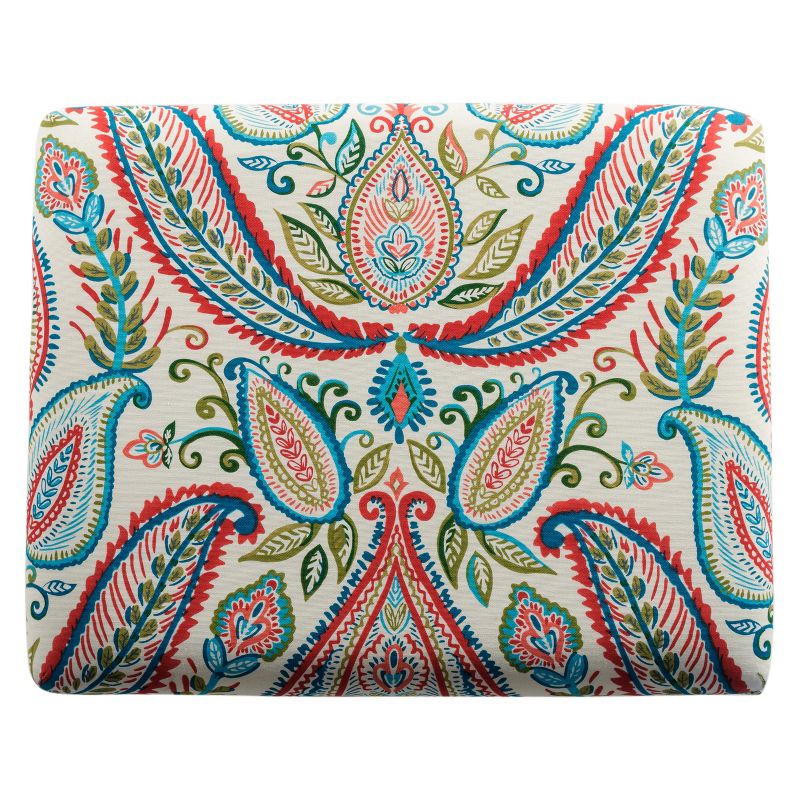 Slipper Accent Chair and Ottoman Coral/Turquoise - HomePop